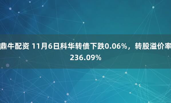 鼎牛配资 11月6日科华转债下跌0.06%，转股溢价率236.09%
